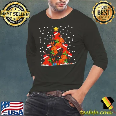 Funny Dachshund christmas tree shirt
