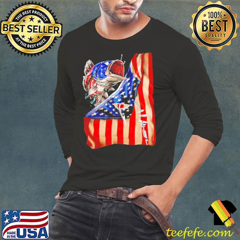 Funny fishing American Flag Shirt Long Sleeve Tee Funny fishing American Flag Shirt Long Sleeve Tee