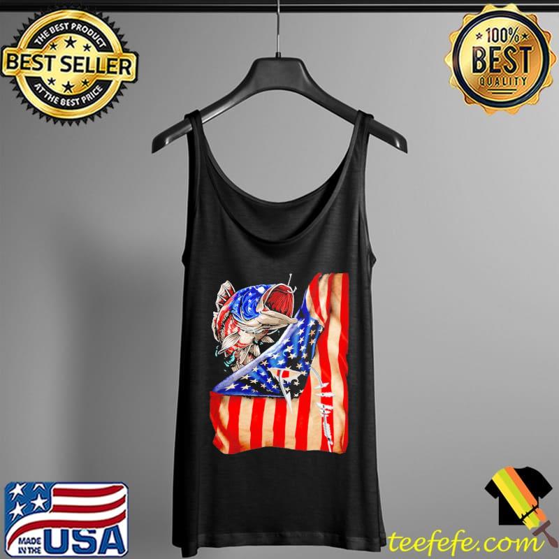 Funny fishing American Flag Shirt Tank Top Funny fishing American Flag Shirt Tank Top