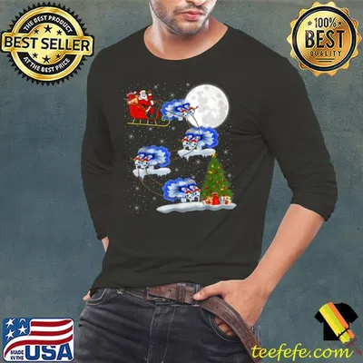 Funny Funny Xmas Lighting Tree Santa Riding Betta Fish Christmas T Shirt