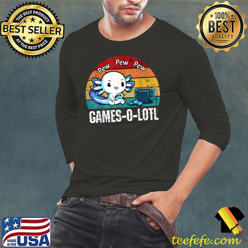 Funny Gamesolotl Axolotl Playing Video Games Gamer Gaming Vintage T Shirt