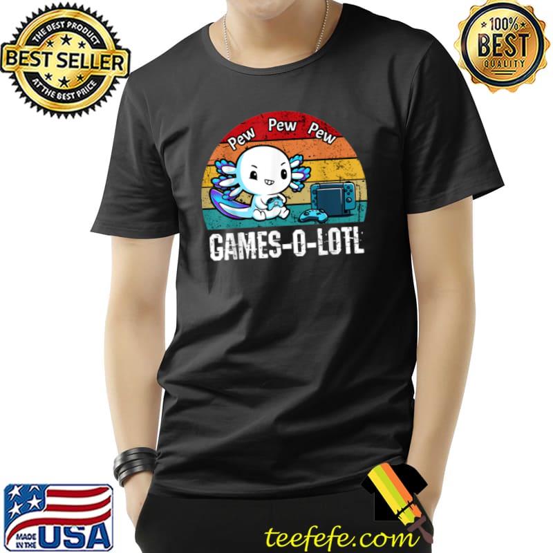 Funny Gamesolotl Axolotl Playing Video Games Gamer Gaming Vintage T Shirt Unisex Funny Gamesolotl Axolotl Playing Video Games Gamer Gaming Vintage T Shirt Unisex