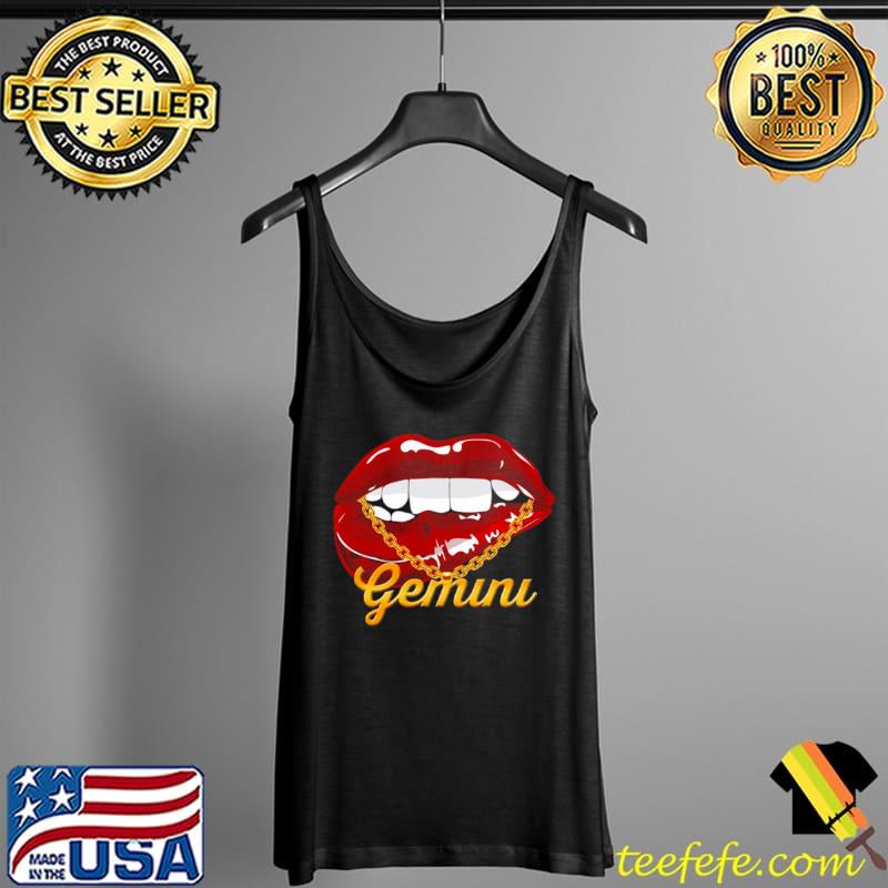 Funny Gemini Girl Juicy Lips Gold Chain Astrology Zodiac sign Shirt Tank Top Funny Gemini Girl Juicy Lips Gold Chain Astrology Zodiac sign Shirt Tank Top