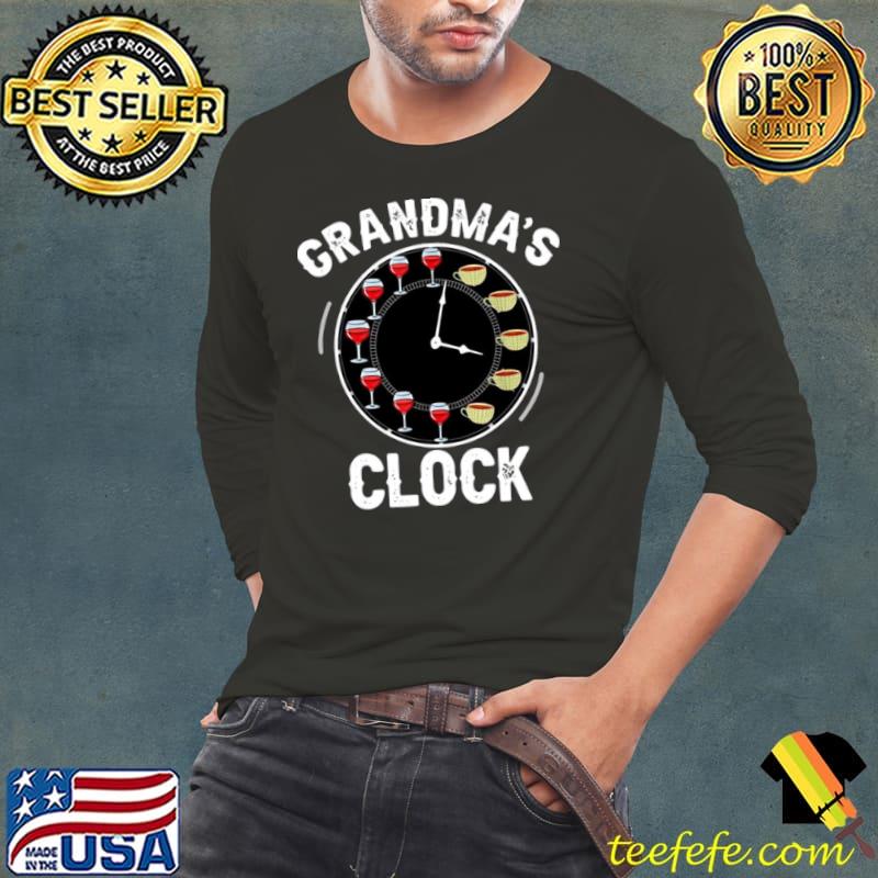 Funny Grandma’s Clock Wine Drinker Coffee Grandmother T Long Sleeve Tee Funny Grandma’s Clock Wine Drinker Coffee Grandmother T Long Sleeve Tee