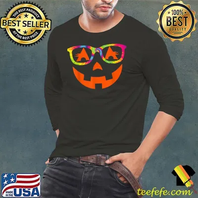 Funny Jack O Lantern With Glasses Shirt Teacher Halloween Tie Dye T Shirt