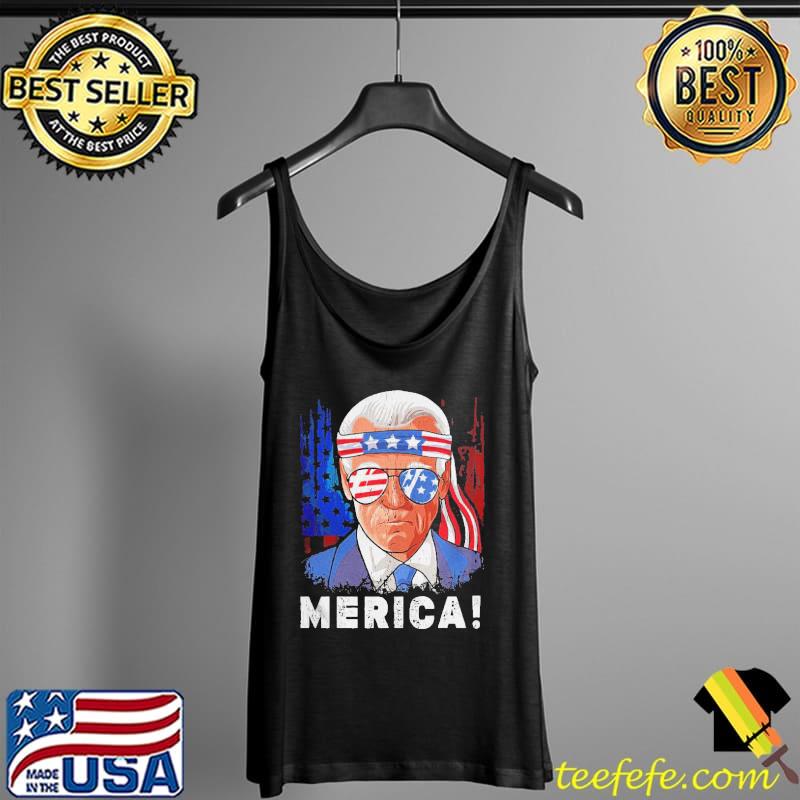 Funny Joe Biden Merica Sunglasses Ribbon American Flag Shirt Tank Top Funny Joe Biden Merica Sunglasses Ribbon American Flag Shirt Tank Top