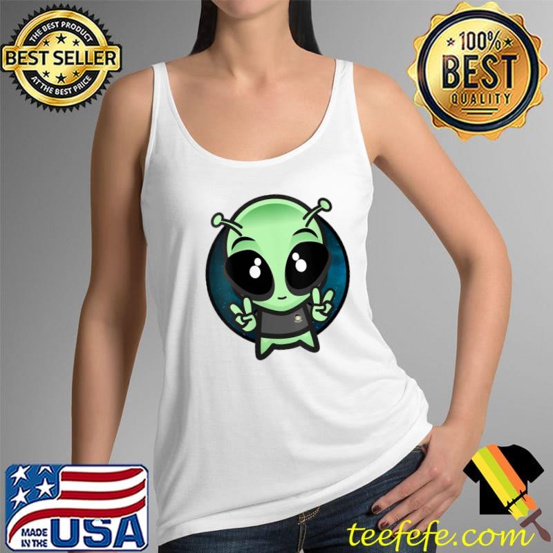 Funny Kawaii Alien Cute Extraterrestrial Peace Sign Believe Humans T- Tank Top Funny Kawaii Alien Cute Extraterrestrial Peace Sign Believe Humans T- Tank Top