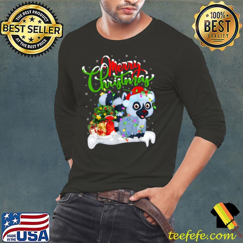 Funny Lemur Animal Lover Xmas Lighting Lemur Christmas T Shirt Long Sleeve Tee Funny Lemur Animal Lover Xmas Lighting Lemur Christmas T Shirt Long Sleeve Tee