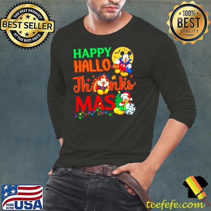 Funny mickey Mouse Happy Hallo ThnaksMas Christmas shirt