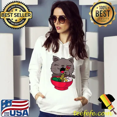 Funny Ramen Cat Kawaii Anime Japanese Gift T-Shirt