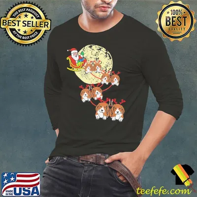 Funny reindeer Beagle Santa Christmas Shirt