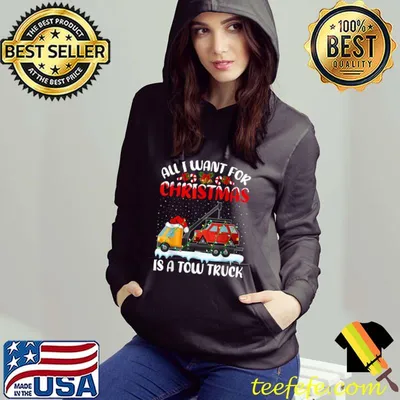 Funny Santa Hat All I Want For Christmas Is A Tow Truck T Shirt