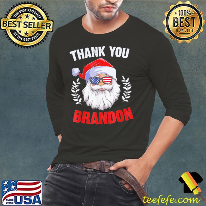 Funny Santa Sunglasses American Flag Thank You Brandon T-Shirt