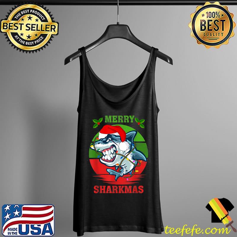 Funny Shark Merry Sharkmas Christmas Santa Hat Shark Funny Holiday T-Shirt Tank Top Funny Shark Merry Sharkmas Christmas Santa Hat Shark Funny Holiday T-Shirt Tank Top