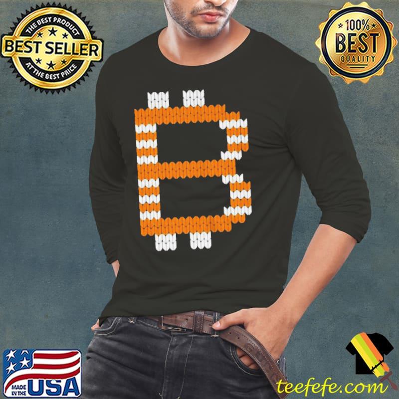 Funny Strickmuster mit bitcoinlogo shirt