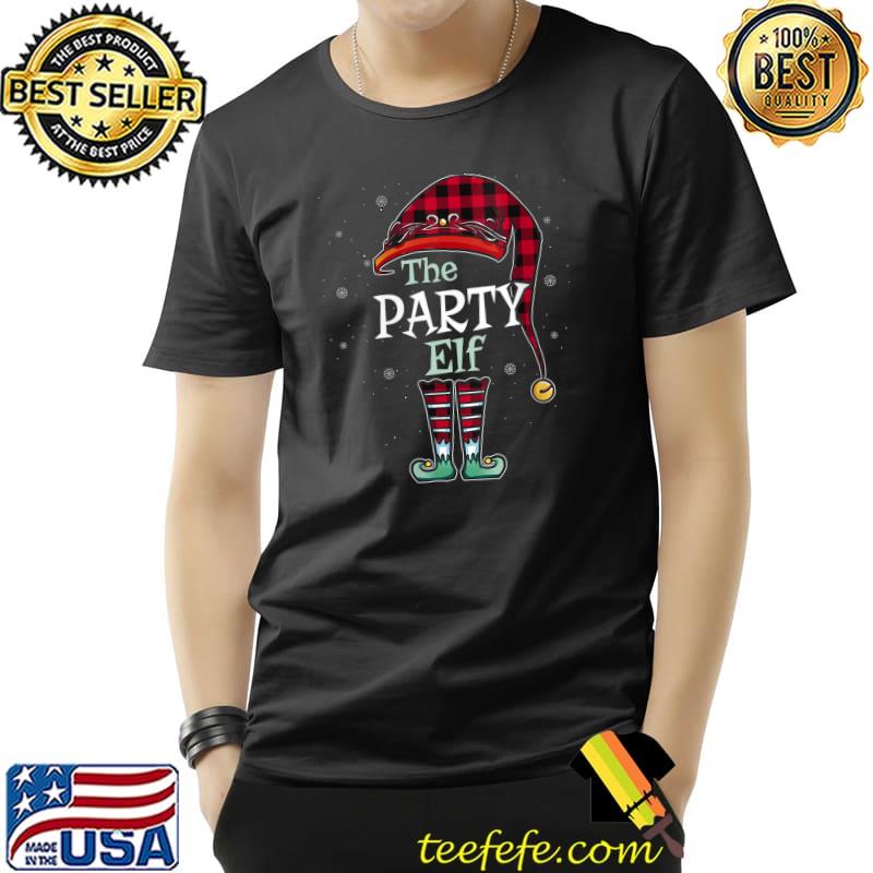 Funny The Party Elf Christmas Red Buffalo Plaid Pajama T- Unisex Funny The Party Elf Christmas Red Buffalo Plaid Pajama T- Unisex