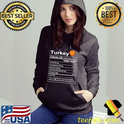 Funny Turkey Nutrition Facts Funny Thanksgiving Christmas food T Shirt