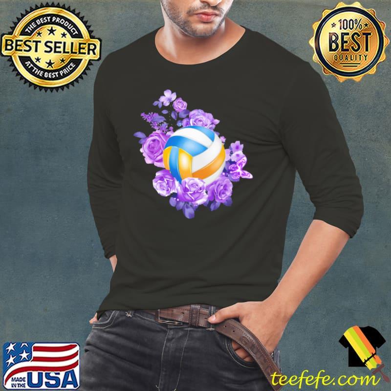 Funny volleyball Ball And Flowers shirt
