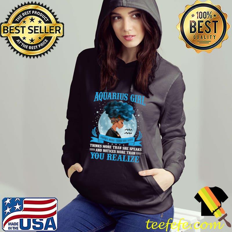 Funny Womens Aquarius Girls Black Queen January February Birthday T-Shirt