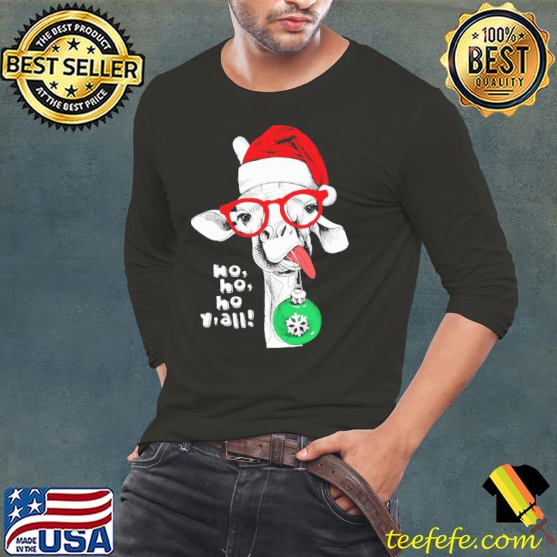 Giraffe Hi All Hohoho Y'all Christmas Shirt Giraffe Hi All Hohoho Y'all Christmas Shirt