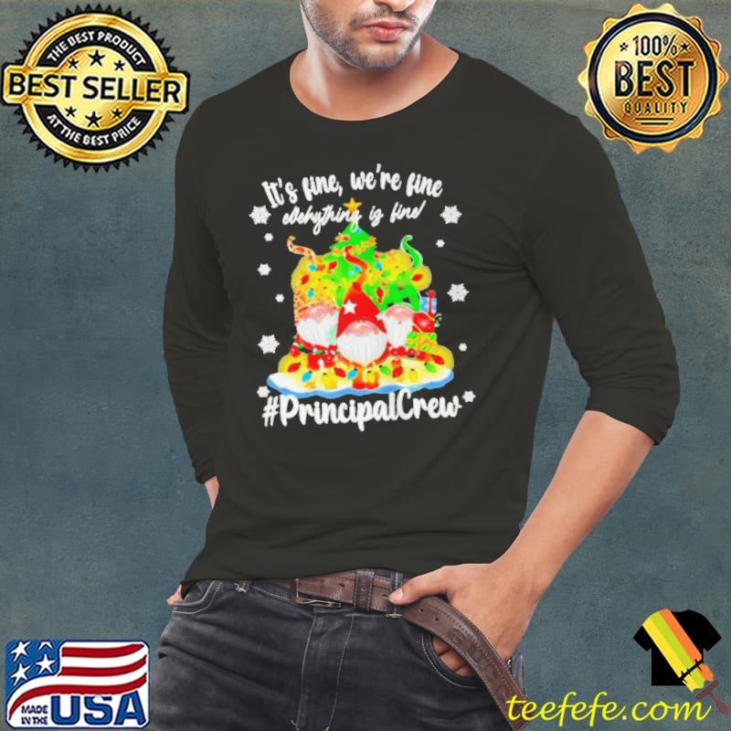 Gnomes it's fine we're fine everything is fine #principal crew merry christmas lights Long Sleeve Tee Gnomes it's fine we're fine everything is fine #principal crew merry christmas lights Long Sleeve Tee