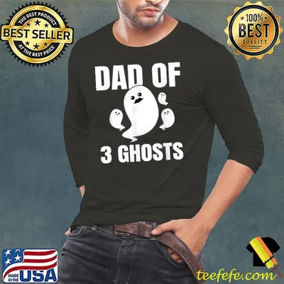 Halloween Dad Of 3 Kids Ghosts Father Halloween T-Shirt