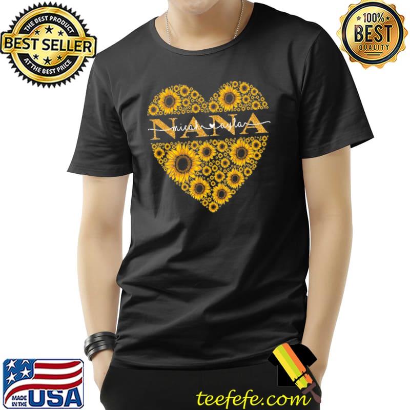 Heart Nana Sunflower Micah Ayla Shirt Unisex Heart Nana Sunflower Micah Ayla Shirt Unisex