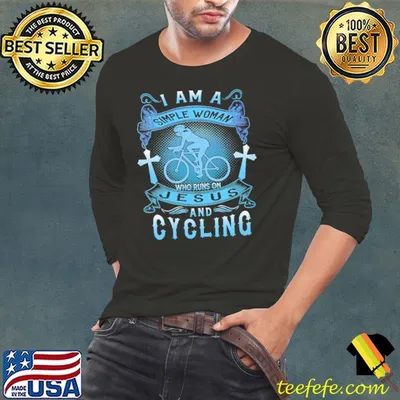 I am A simple woman who runs on Jesus and Cycling shirt