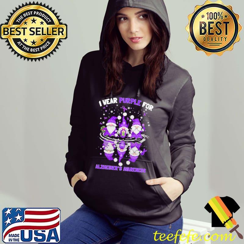 I wear purple for alzheimers awareness gnome s Hoodie I wear purple for alzheimers awareness gnome s Hoodie