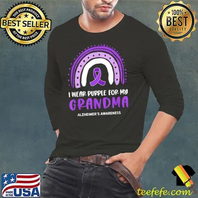 I Wear Purple For My Grandma Alzheimer's Awareness Ribbon T-Shirt