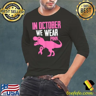 In October We Wear Pink Breast Cancer Awareness Boys Kids T-Shirt