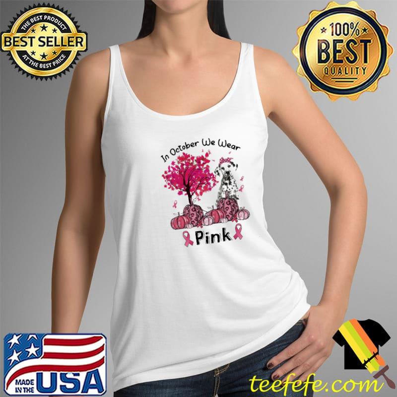 In October We Wear Pink Dalmatian Halloween Pumpkin Leopard s Tank Top In October We Wear Pink Dalmatian Halloween Pumpkin Leopard s Tank Top