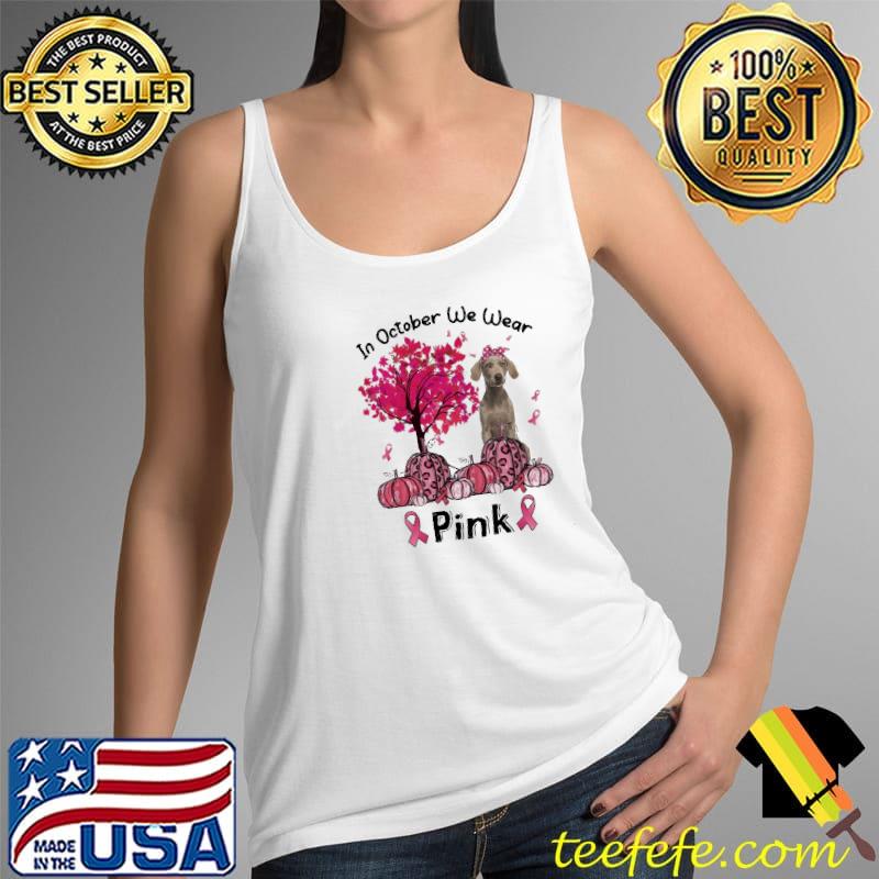 In October We Wear Pink Weimaraner Halloween Pumpkin Leopard s Tank Top In October We Wear Pink Weimaraner Halloween Pumpkin Leopard s Tank Top