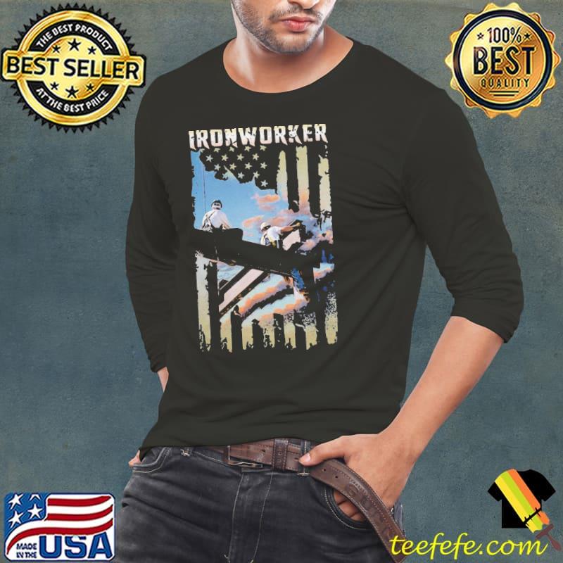 Ironworker American Flag Shirt Long Sleeve Tee Ironworker American Flag Shirt Long Sleeve Tee