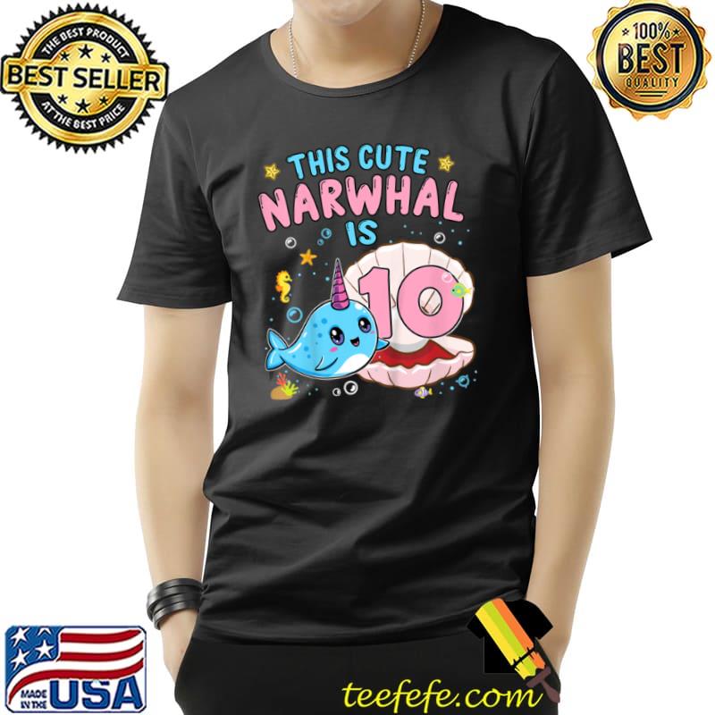Kids 10th Birthday 10 Year Old Girl Boy Gift Narwhal Sea Unicorn T Shirt Unisex Kids 10th Birthday 10 Year Old Girl Boy Gift Narwhal Sea Unicorn T Shirt Unisex