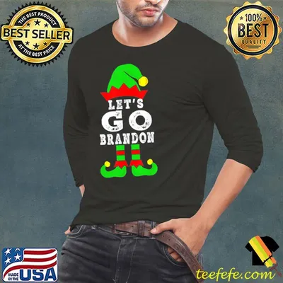 Lets Go Brandon Branden Christmas Elf Xmas pajamas T-Shirt