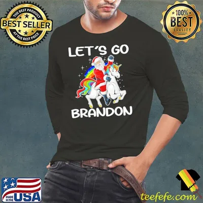 Let’s Go Brandon Santa Unicorn Christmas Pajamas Family Xmas T-Shirt