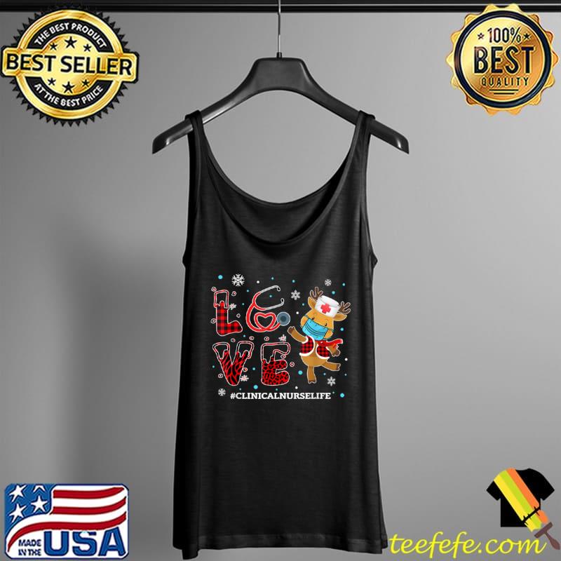Love Clinical Nurse Buffalo Plaid Leopard Xmas Reindeer T Shirt Tank Top Love Clinical Nurse Buffalo Plaid Leopard Xmas Reindeer T Shirt Tank Top