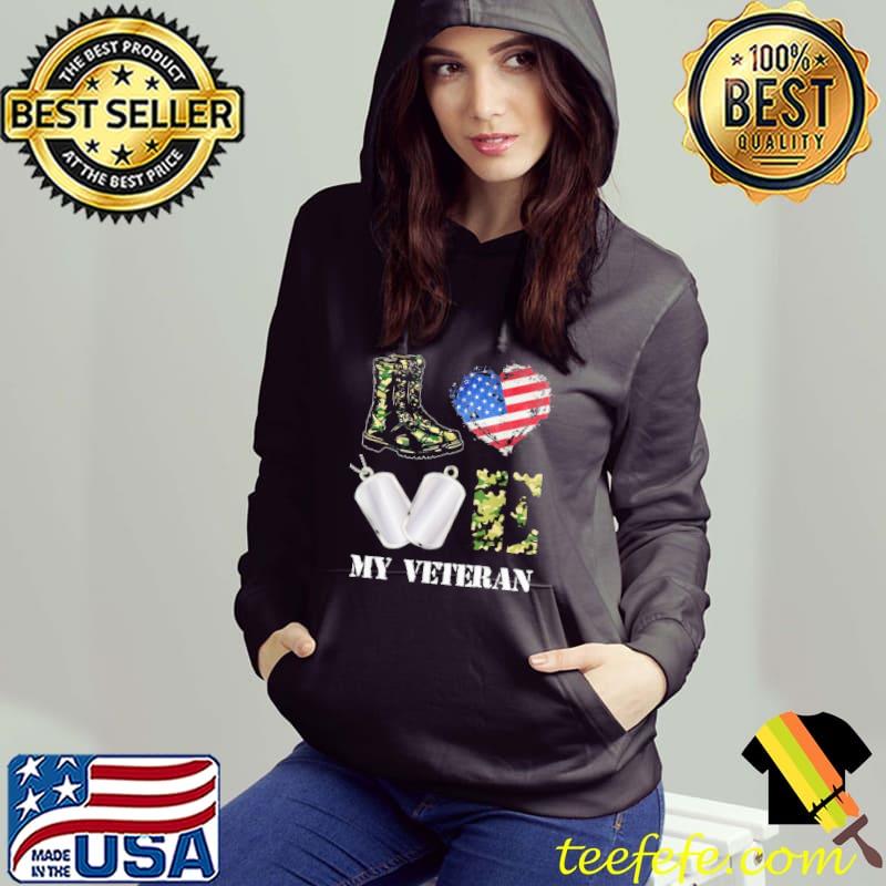 Love my veteran heart usa flag s Hoodie Love my veteran heart usa flag s Hoodie