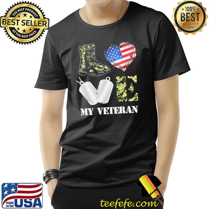 Love my veteran heart usa flag s Unisex Love my veteran heart usa flag s Unisex