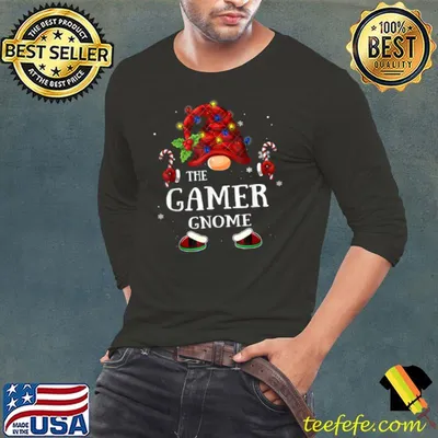 Matching Family Funny The Gamer Gnome Christmas Group T Shirt