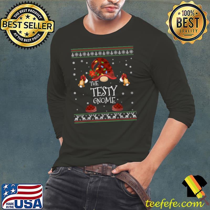 mb Testy Gnome Buffalo Plaid Christmas Light Ugly Style T Shirt