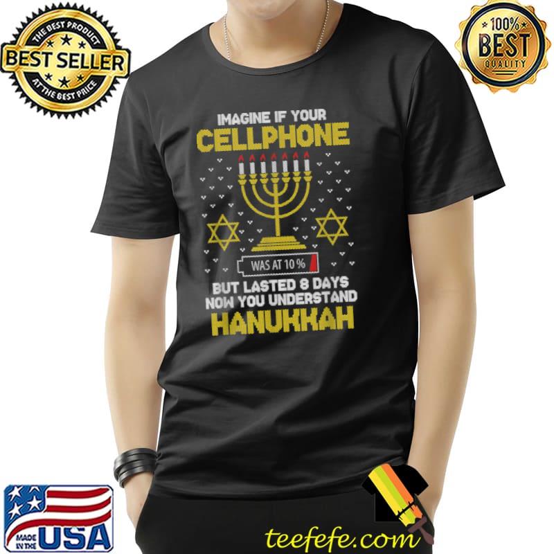 Menorah Cellphone Hanukkah Jewish Ugly Christmas T Shirt Unisex Menorah Cellphone Hanukkah Jewish Ugly Christmas T Shirt Unisex
