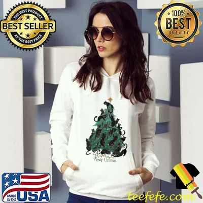 Meowy Christmas Tree Black Cat Shirt