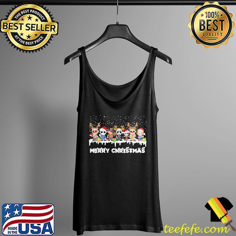 Merry Christmas Chibi Horror Movie Characters T-Shirt Tank Top Merry Christmas Chibi Horror Movie Characters T-Shirt Tank Top