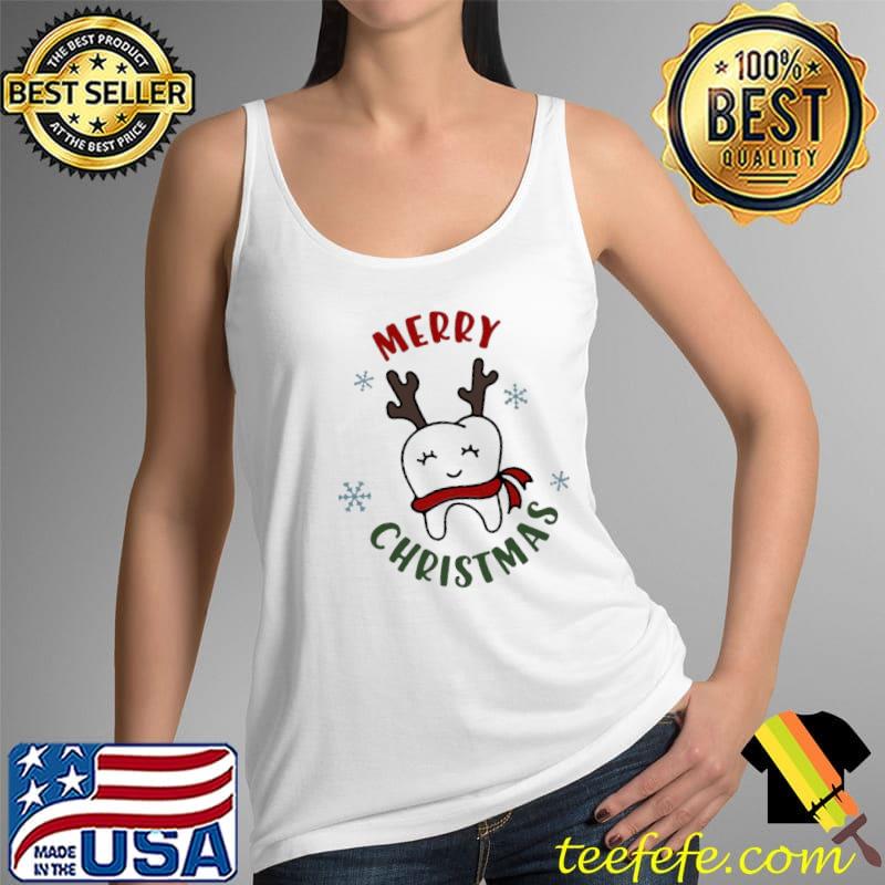 Merry Christmas Teeth Moose Shirt Tank Top Merry Christmas Teeth Moose Shirt Tank Top