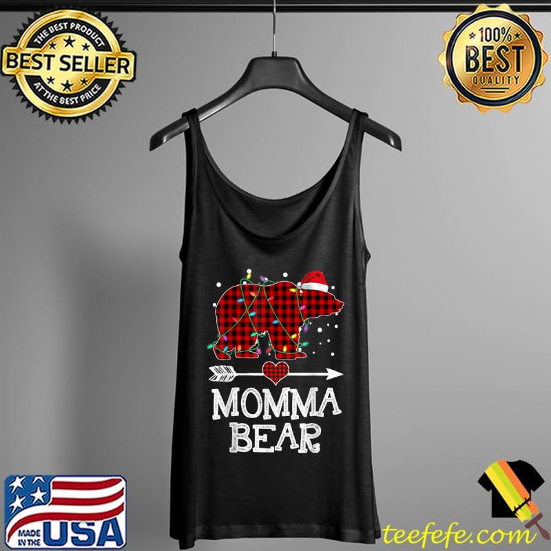 Momma Bear Shirt, Red Buffalo Plaid Momma Bear Pajama T Shirt Tank Top Momma Bear Shirt, Red Buffalo Plaid Momma Bear Pajama T Shirt Tank Top