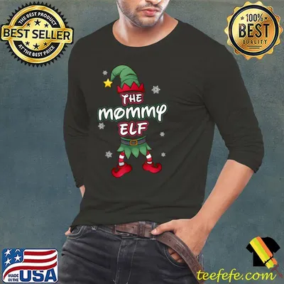 Mommy Elf christmas pajamas pjs matching family group T Shirt