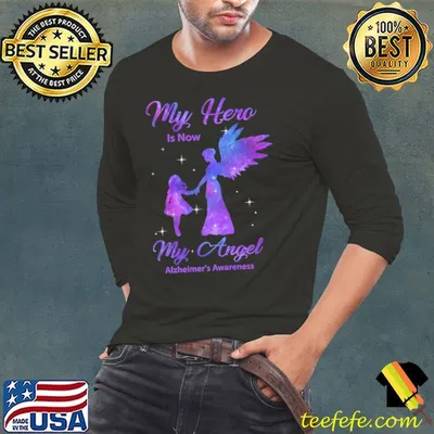 My Hero Is Now My Angel Forget Me Not Alzheimer's Awareness Shirt