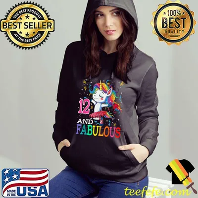 Nice 12th Birthday Unicorn Fabulous 12 Years Old Party T Shirt